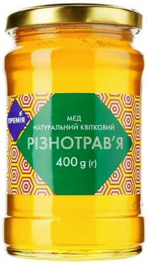 Мед Премія Різнотрав'я, натуральний, квітковий, 400 г